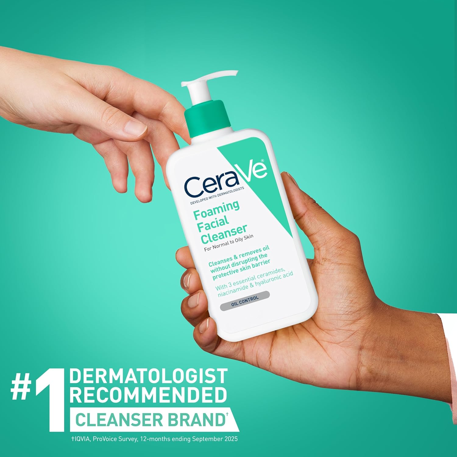 CeraVe Foaming Facial Cleanser, Daily Face Wash for Oily Skin, Hyaluronic Acid + Ceramides + Niacinamide, Fragrance Free, Non-Drying Oil Control Face Wash, 16 Fluid Ounces - Image 6