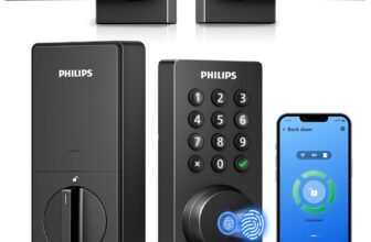 Philips WiFi Keypad Door Lock with Handle, Built-in WiFi, APP Remote Control, Voice & Fingerprint Unlock, Smart Locks for Front Door with Auto Lock, Digital Front Door Lock Set, Keyless Entry Deadbolt