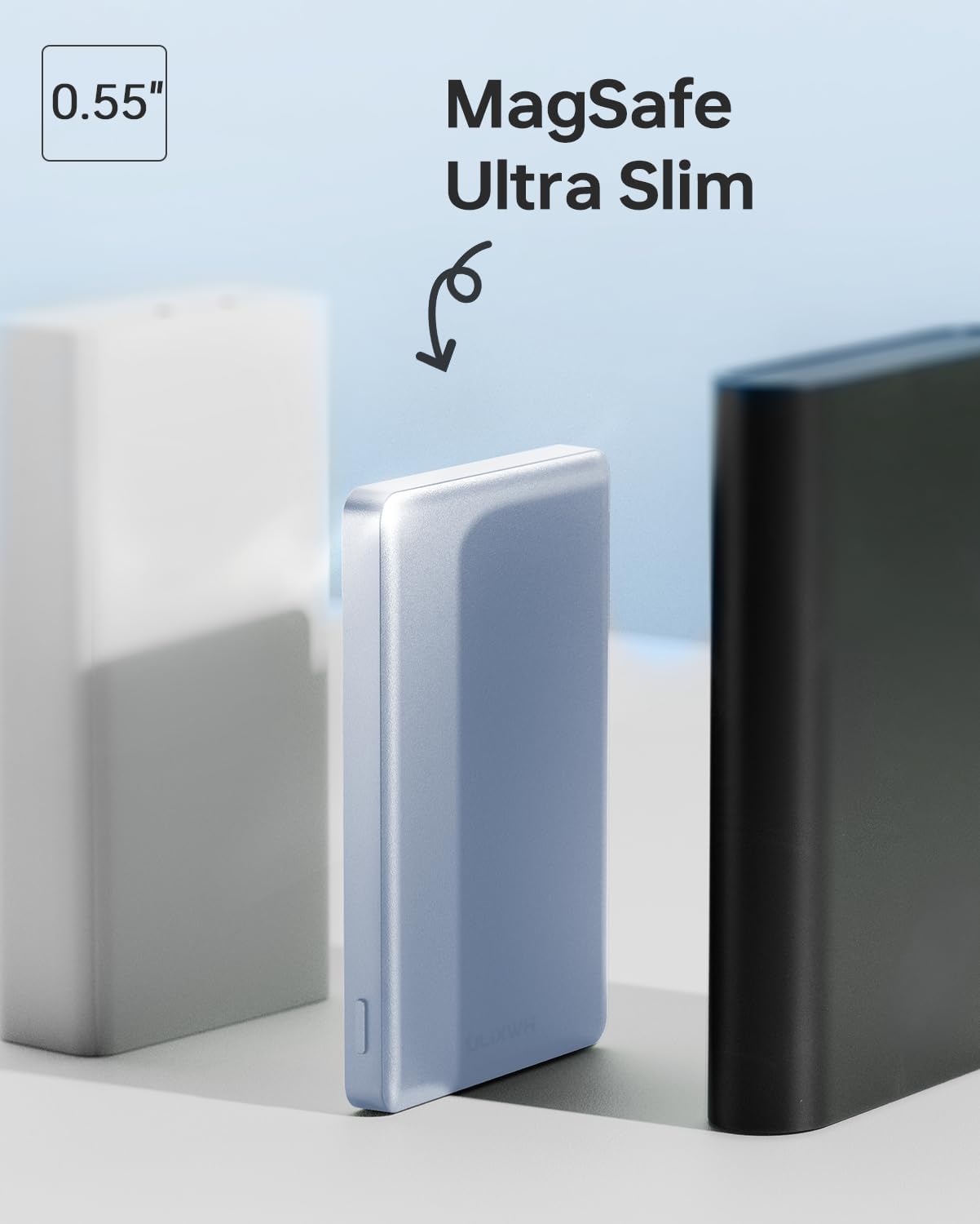 ULiXWH 10,000mAh for MagSafe Power Bank Ultra Slim, Magnetic Wireless Charger with USB-C Cable, Fast Charging Portable Battery for iPhone 17 Pro Max/17 Pro/Air/16/15/14/13, Blue - Image 3