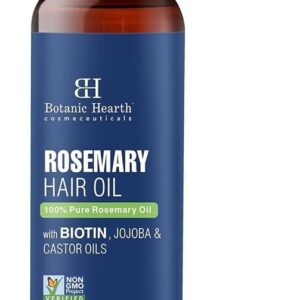 Botanic Hearth Hair Oil for Hair Growth | Rosemary Oil for Hair Growth with Biotin, Castor & Jojoba | Hair Relaxers & Dry Scalp Treatment | Color Safe | All Hair Types | 6.7 Fl Oz