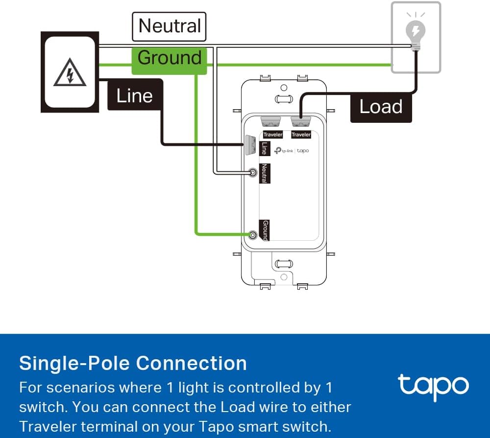 TP-Link Tapo Smart Switch, Single-Pole/3-Way/4-Way, Matter Compatible, Energy Monitoring, Neutral Wire Required, Works with Alexa, Siri, Google Home, SmartThings, UL Certified, 2.4GHZ Wi-Fi, Tapo S515 - Image 13