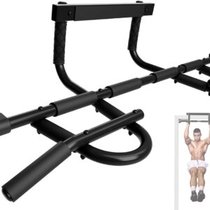 Yes4All Heavy Duty Wall Mounted Pull Up Bar, Over Door Pull Up Bar for Doorway, Multi Grip Chin Up Bar, Sturdy Strength Training Bars & Durable Gym Bar for Home Exercise