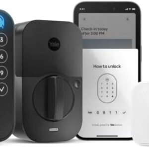 Yale Assure Lock 2 Touch Deadbolt, Black Suede Keyed Smart Entry Door Lock with Wi-Fi Connected Touchscreen Keypad and Fingerprint Scanner for Vacation Rental Hosts, YRD420-F-CB1-BSP