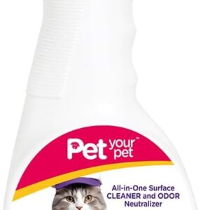Cat Pee and Poop Remover 16 fl Oz – All-in-One Pet Stain and Odor Remover with Plant-Derived Ingredients – Stain and Odor Removers for Upholstery, Carpets & Hard Floors