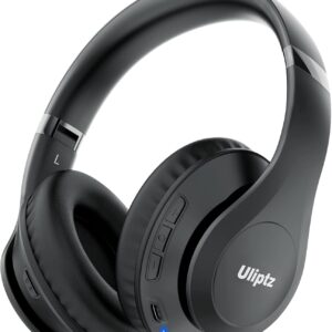 Uliptz Wireless Bluetooth Headphones, 65H Playtime, 6 EQ Sound Modes, HiFi Stereo Over Ear Headphones with Microphone, Foldable Lightweight Bluetooth 6.0 Headset for Travel/Office/Cellphone/PC