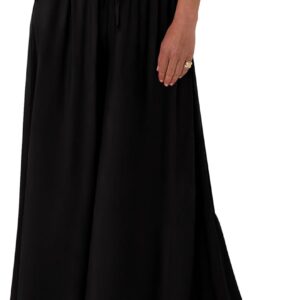 BTFBM Wide Leg Palazzo Pants for Women 2026 Summer Spring Casual High Waisted Flowy Trousers Boho Beach Vacation Outfits