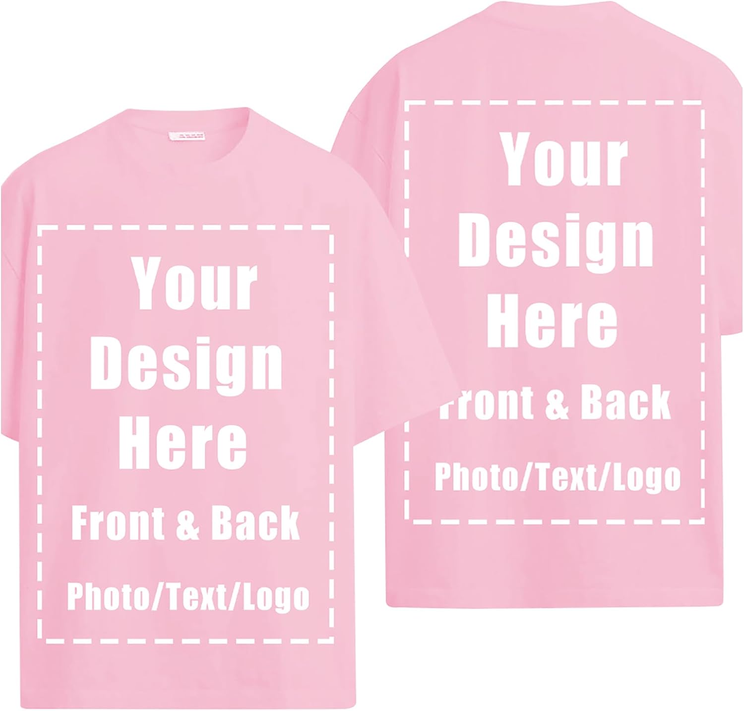 Custom T Shirts Front Back for Men Women Personalized T-Shirt Add Your Own Design with Image Text Logo Tee Tops