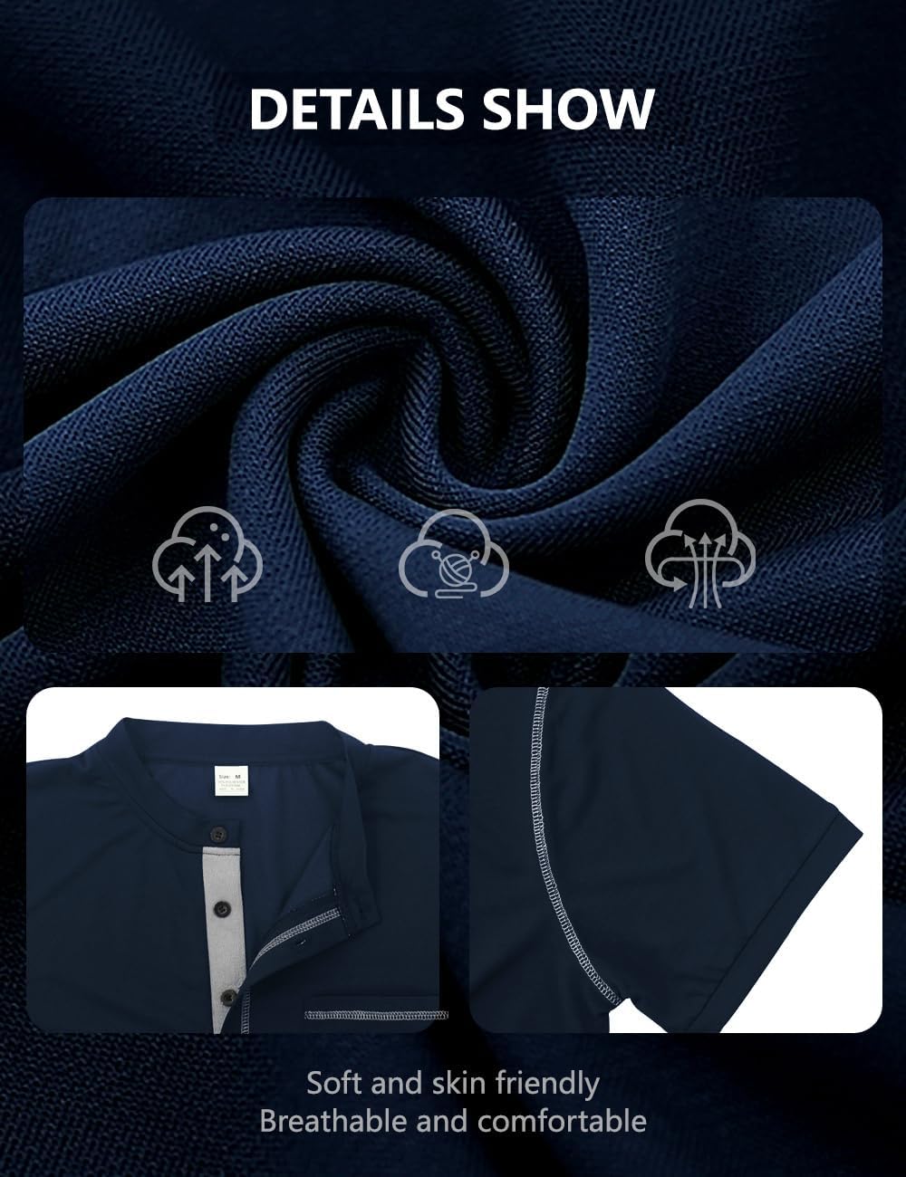 Men's Henley Shirt Short Sleeve T-Shirt Casual Top Pullover Summer Lightweight Tee Shirts with Button - Image 6