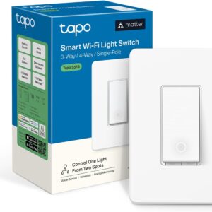 TP-Link Tapo Smart Switch, Single-Pole/3-Way/4-Way, Matter Compatible, Energy Monitoring, Neutral Wire Required, Works with Alexa, Siri, Google Home, SmartThings, UL Certified, 2.4GHZ Wi-Fi, Tapo S515
