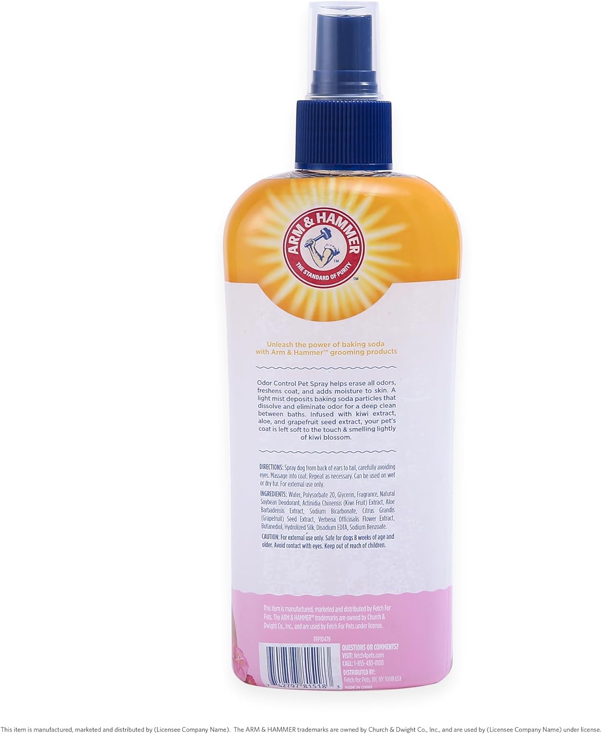Arm & Hammer for Pets Super Deodorizing Dog Spray with Baking Soda for Odor Control Freshens Coat Between Baths pH Balanced Formula for Dogs Kiwi Blossom 8 FL OZ Single Dogs and Puppies Grooming - Image 5