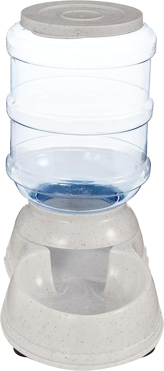Amazon Basics Gravity Pet Food Feeder for Dogs and Cats, Easy to Clean, Easy to Fill, Removable Lid, 6-Pound Capacity, Small, Gray - Image 3