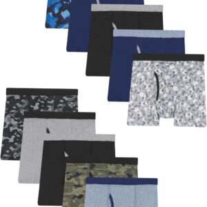 Hanes Boys’ Boxer Briefs, Moisture-Wicking Underwear for Boys & Toddlers, Assorted, 10 or 12 Pack