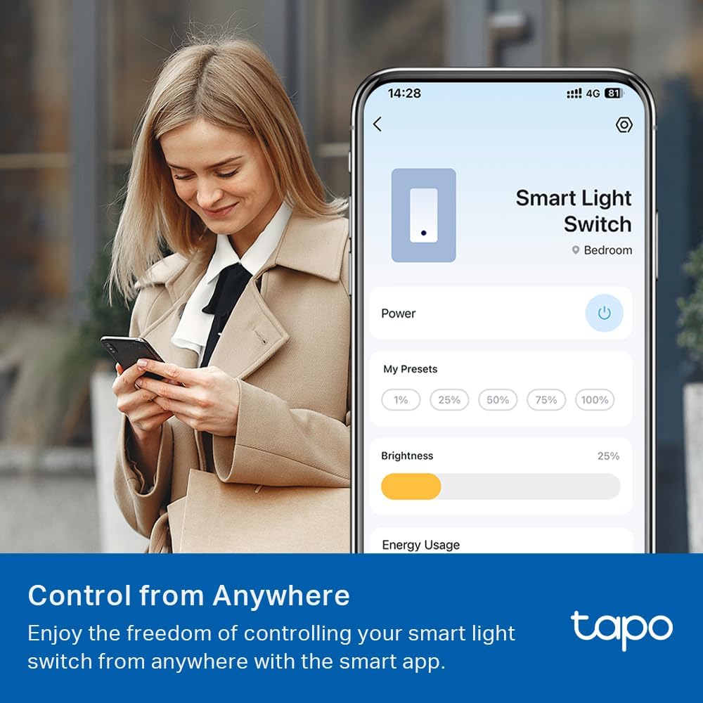 TP-Link Tapo Smart Switch, Single-Pole/3-Way/4-Way, Matter Compatible, Energy Monitoring, Neutral Wire Required, Works with Alexa, Siri, Google Home, SmartThings, UL Certified, 2.4GHZ Wi-Fi, Tapo S515 - Image 8