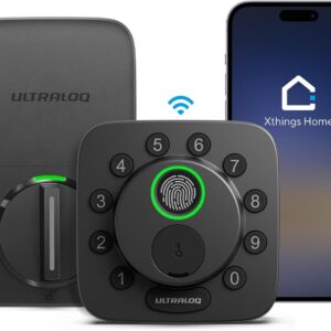 ULTRALOQ Bolt SE Smart Lock, Built-in Wi-Fi, Matter Over Thread, Works with Apple Home, Alexa, Google, 7-in-1 Keyless Entry Deadbolt with Fingerprint ID, App, Keypad, Remote Control, 18 Months Battery