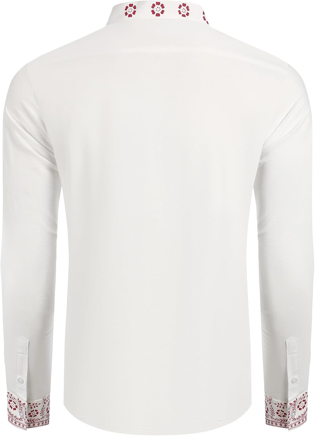 COOFANDY Men's Henley Shirt Vyshyvanka Long Sleeve African Print Shirts Casual Zip Up Cotton Linen Beach Hippie Shirt - Image 7