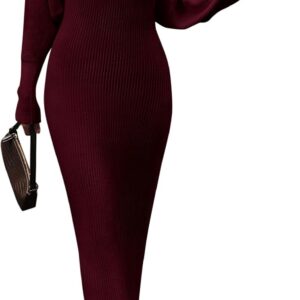 PRETTYGARDEN Women’s Fall 2 Piece Outfits Knit Long Sleeve Cropped Cardigan Pullover Sweater Maxi Dress Sets Winter Clothing