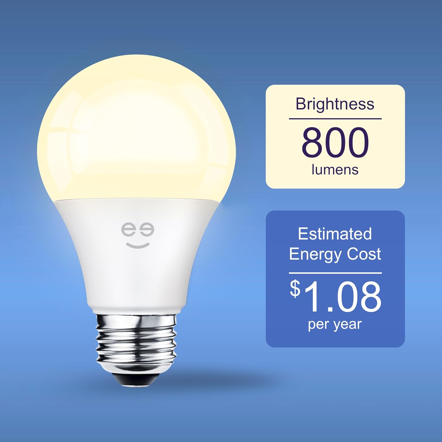 Geeni Smart LED Light Bulb 3 Pack A19 WiFi Dimmable Soft White 800 Lumens, Works with Alexa & Google Assistant, Voice Control, Energy Efficient Smart Bulbs - Image 9