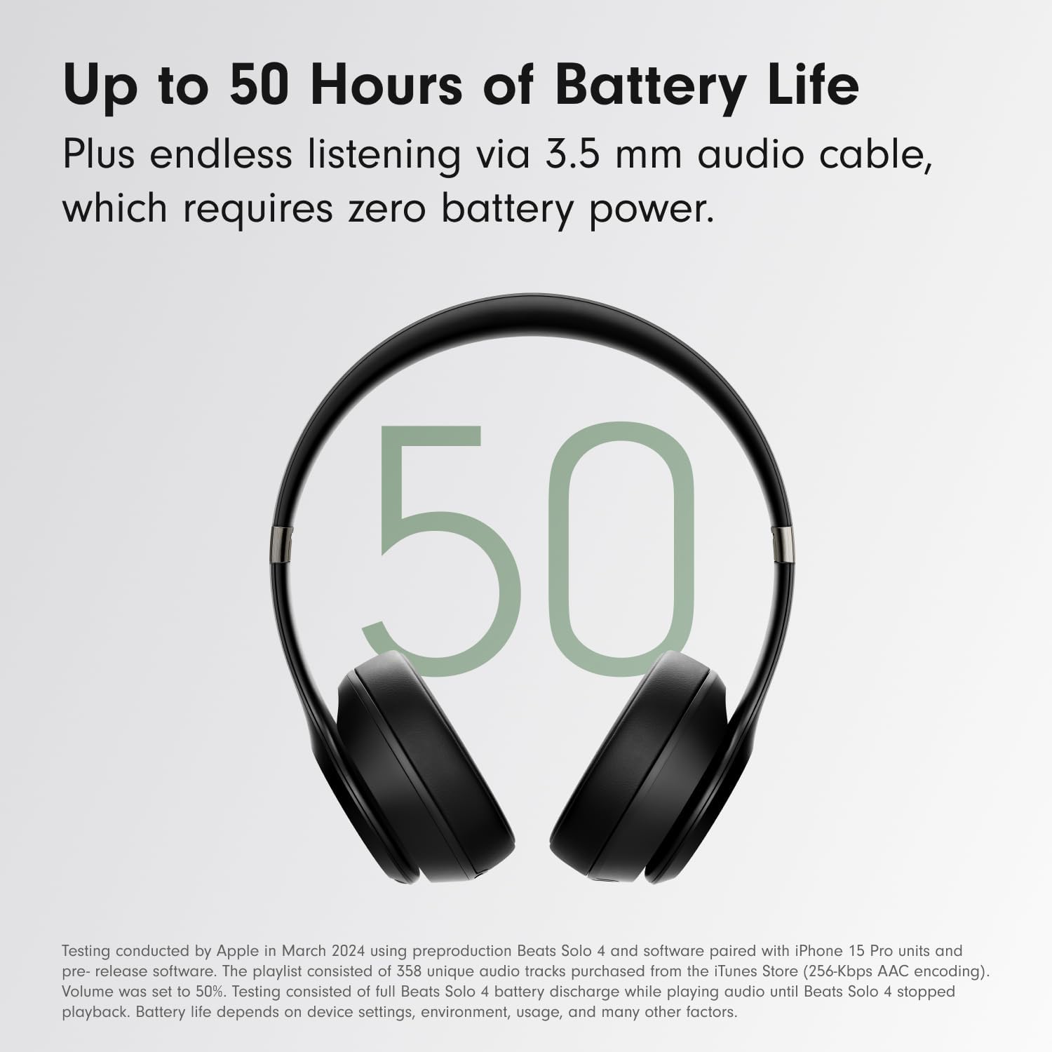Beats Solo 4 - Wireless On-Ear Bluetooth Headphones, Up to 50-Hour Battery Life, Ultra-Lightweight Comfort, Powerful and Balanced Sound, Apple & Android Compatible - Matte Black - Image 5