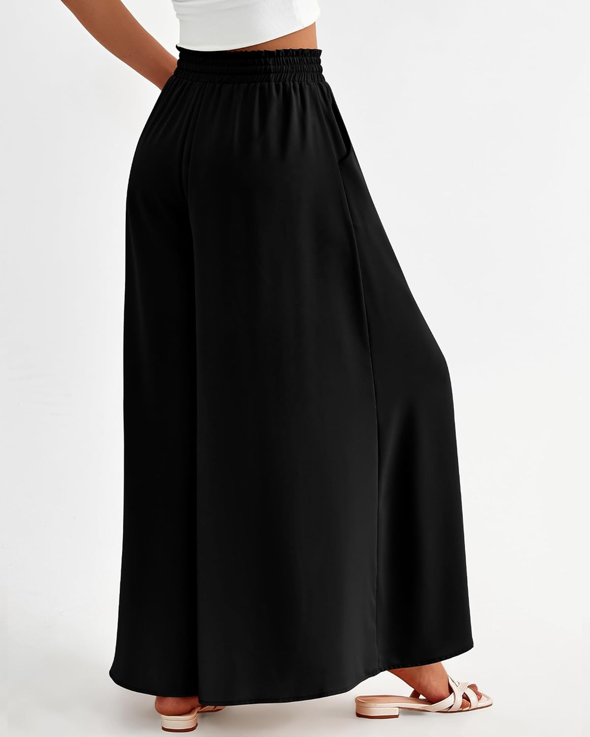 BTFBM Wide Leg Palazzo Pants for Women 2026 Summer Spring Casual High Waisted Flowy Trousers Boho Beach Vacation Outfits - Image 5