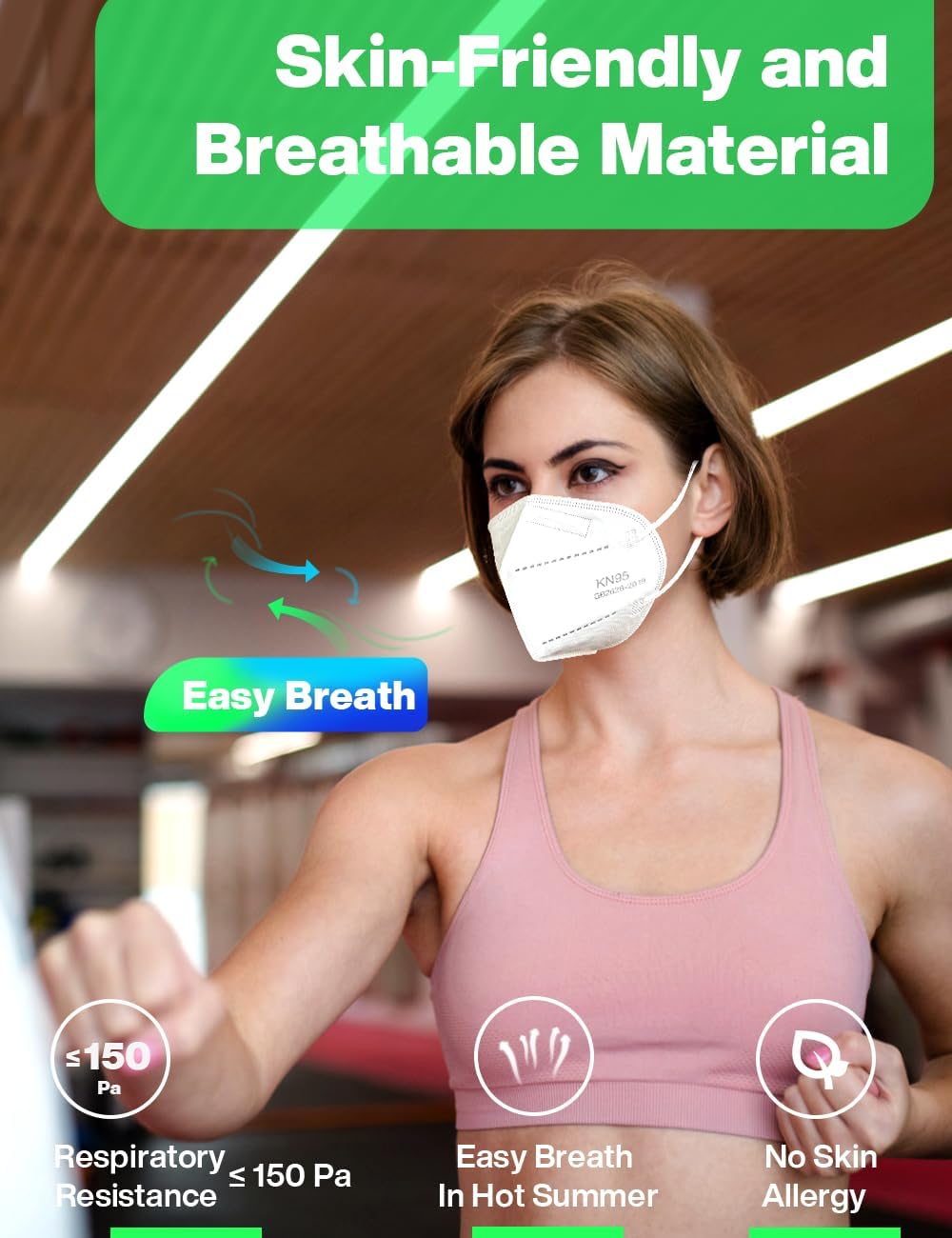 Boncare KN95 Face Mask 30 PCs, 5-Layer Face Mask for Men & Women, Updated Breathable, Comfortable (White) - Image 5