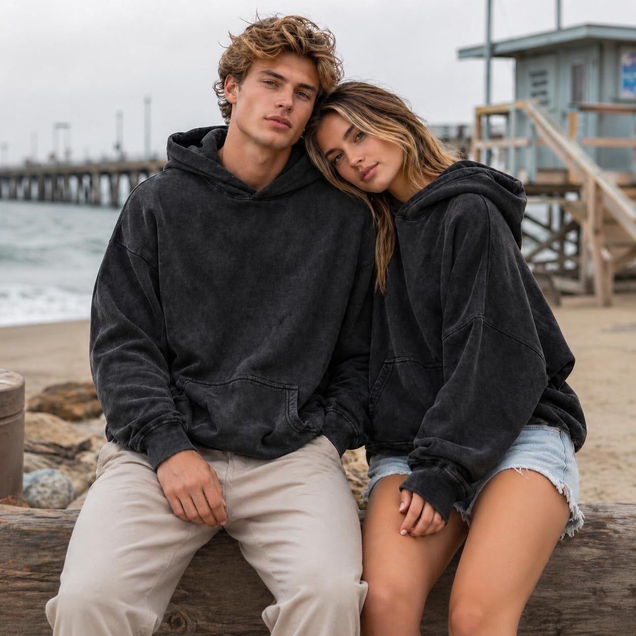 Authentic Acid Wash Hoodie 100% Cotton Oversize, 430gsm Heavyweight Vintage Pullover - Image 6