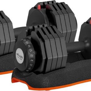 ATIVAFIT Adjustable Dumbbell Set of 2, 5–88LB Quick Dial Free Weights with Double Safety Lock, Anti-Slip Steel Handle & Storage Box, Space Saving Home Gym Equipment for Full Body Strength Training, Suitable for Home Fitness Users