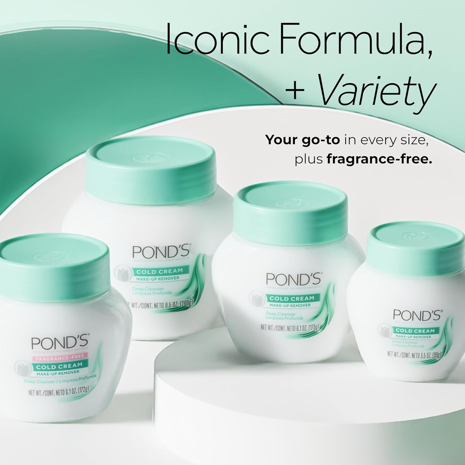 POND'S Cold Face Cream, Skin Care Facial Cleanser for All Skin Types, Deep Moisturizing Face Wash & Makeup Remover, 9.5 oz, 3 Pack - Image 7