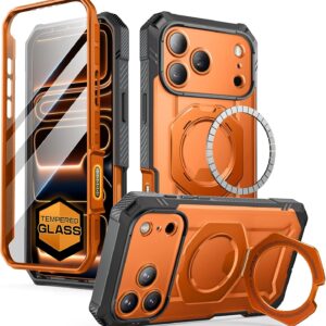 SUPCASE for iPhone 17 Pro Max Case (UBGrip Pro), [Built-in Tempered Glass Screen Protector & Stand] [Camera Control Cover] [Compatible with MagSafe] Full Body Heavy Duty Magnetic Phone Case, Coral