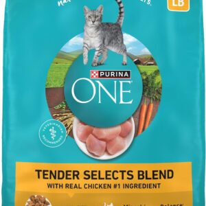 Purina ONE Natural Dry Cat Food, Tender Selects Blend With Real Chicken – 22 lb. Bag