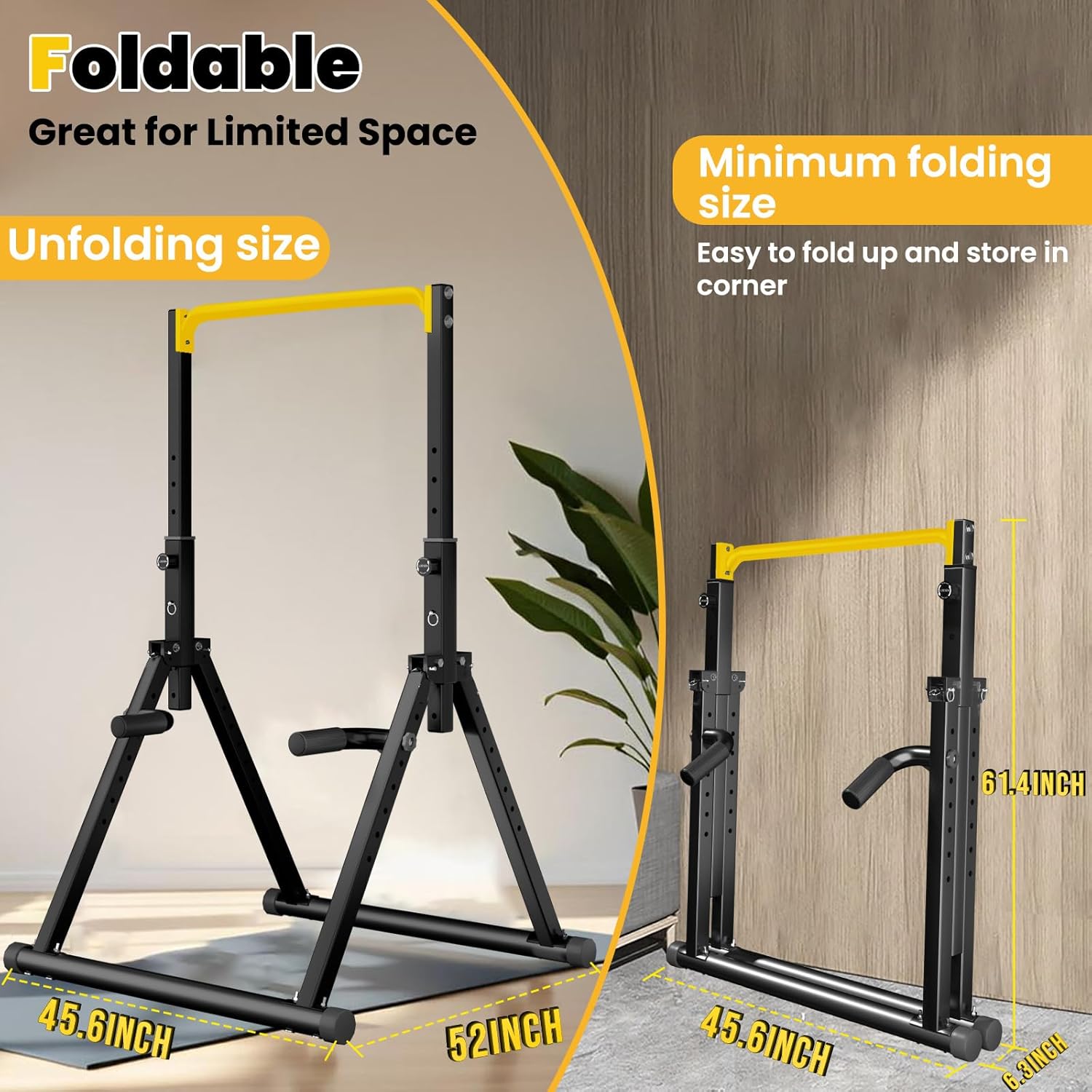 DOBESTS Power Tower Pull Up Bar Free Standing, Adjustable Foldable Pull Up Station, Home Gym Strength Training Equipment 700LBS - Image 3
