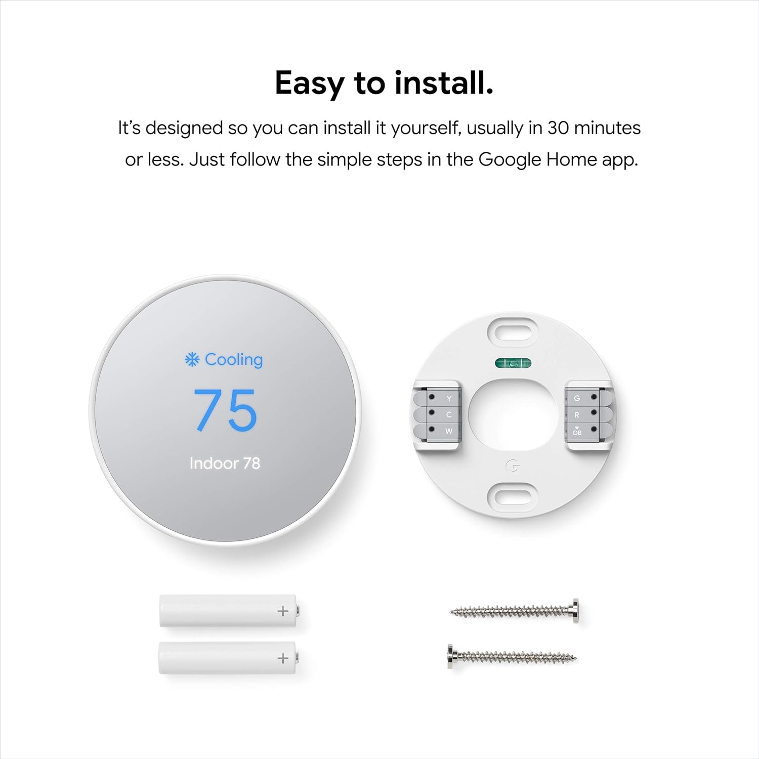 Google Nest Thermostat - Smart Thermostat for Home - Programmable Wifi Thermostat - Snow (Renewed) - Image 8