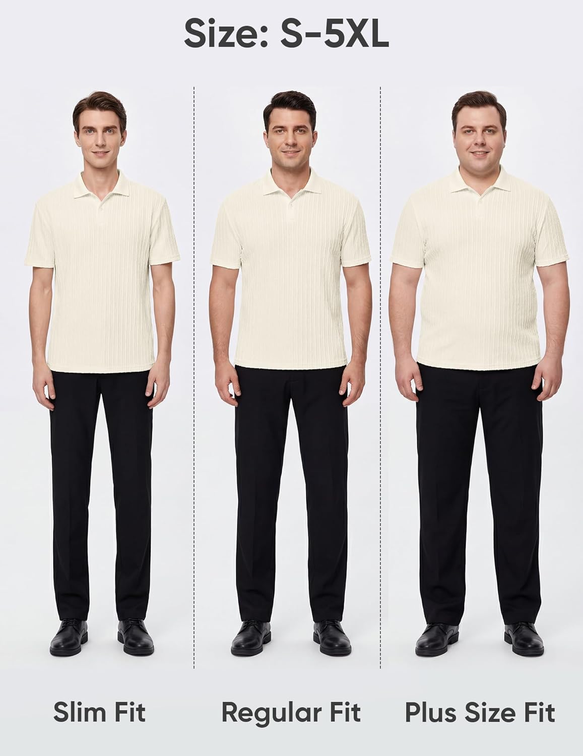 JMIERR Mens Casual Polo Shirt Summer Short Sleeve Vacation Button Beach Knit Stretchy Golf Shirts - Image 6