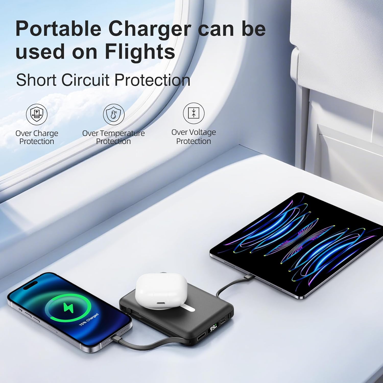 for Magsafe Power Bank, 10000mAh Magnetic Power Bank with USB-C Cable and PD 20W USB C Fast Charging LED Display, Wireless Portable Charger for iPhone 17/16/15/14/13/12/Pro/Pro Max - Image 9