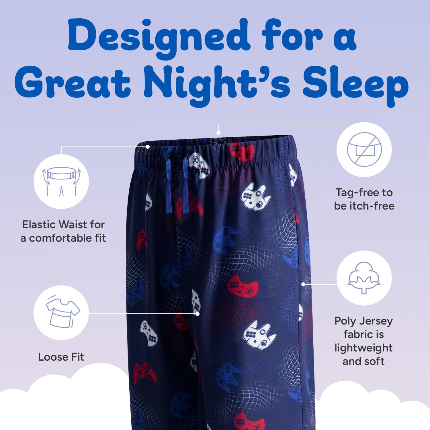 US Angels Boys Pajamas Set | 3-Piece Pant, Shirt, Shorts Sleepwear Pjs for Kids | Loose Fit, Soft, Breathable Blue Plaid - Image 4