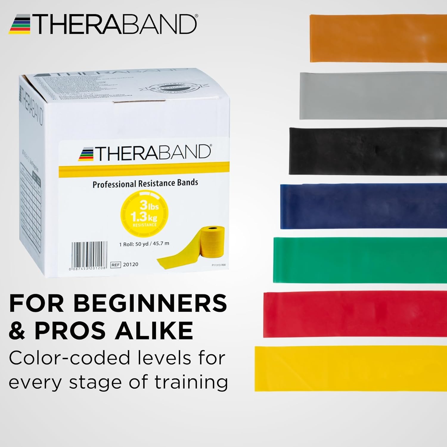 THERABAND Resistance Band, 50-Yard Roll, Latex Elastic Band for Exercise, Stretching, Physical Therapy, Yoga, Pilates, Home Workouts, Cut-to-Length, Color-Coded Levels - Image 7