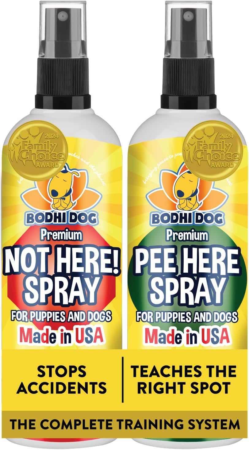 Bodhi Dog Not Here! Spray & Potty Training Spray - Dog Training Corrector for Indoor/Outdoor Use - Stops Urination & Marking - Housebreaking Solution Bundle for Dogs & Puppies (8 Fl Oz)