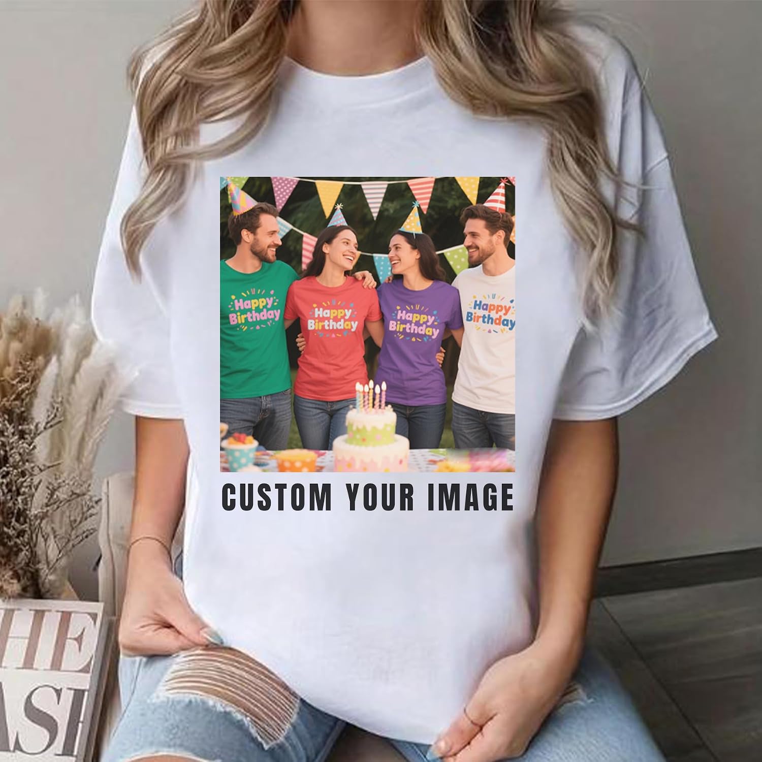 Custom T Shirts Front Back for Men Women Personalized T-Shirt Add Your Own Design with Image Text Logo Tee Tops - Image 2