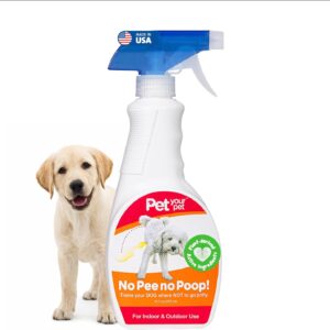 Dog Potty Training Spray No Pee No Poop, 16 Fl Oz, Non Toxic Spray for Dogs Only, Natural Pee Deterrent, Prevents Urine Marking and Pooping, Indoor Outdoor House Training Aid