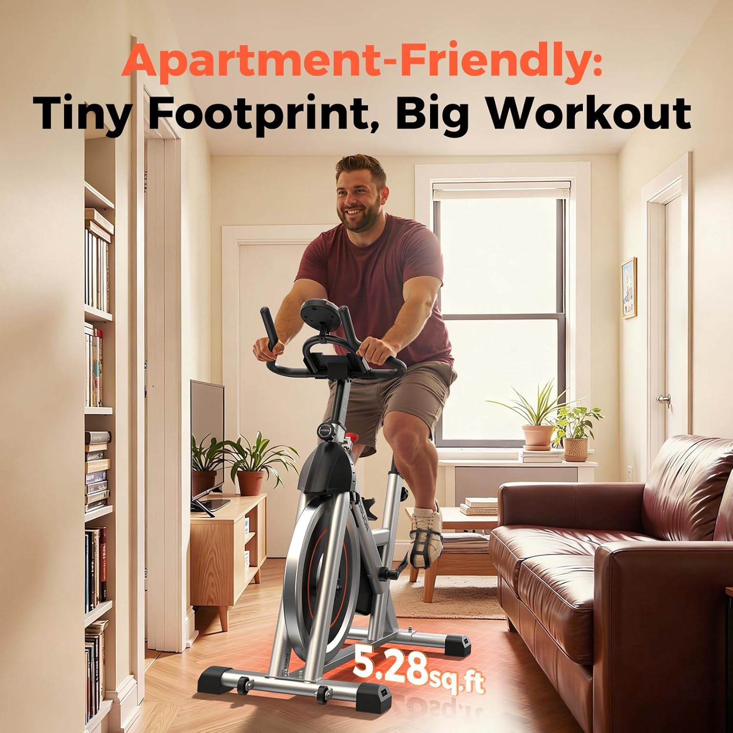YOSUDA Exercise Bike, Brake Pad Stationary Bike for Home with Exclusive App, Magnetic Indoor Cycling Bike with 300 lb Weight Capacity, Low Noise, Tablet Holder and Fitness Courses for Weight Loss - Image 5