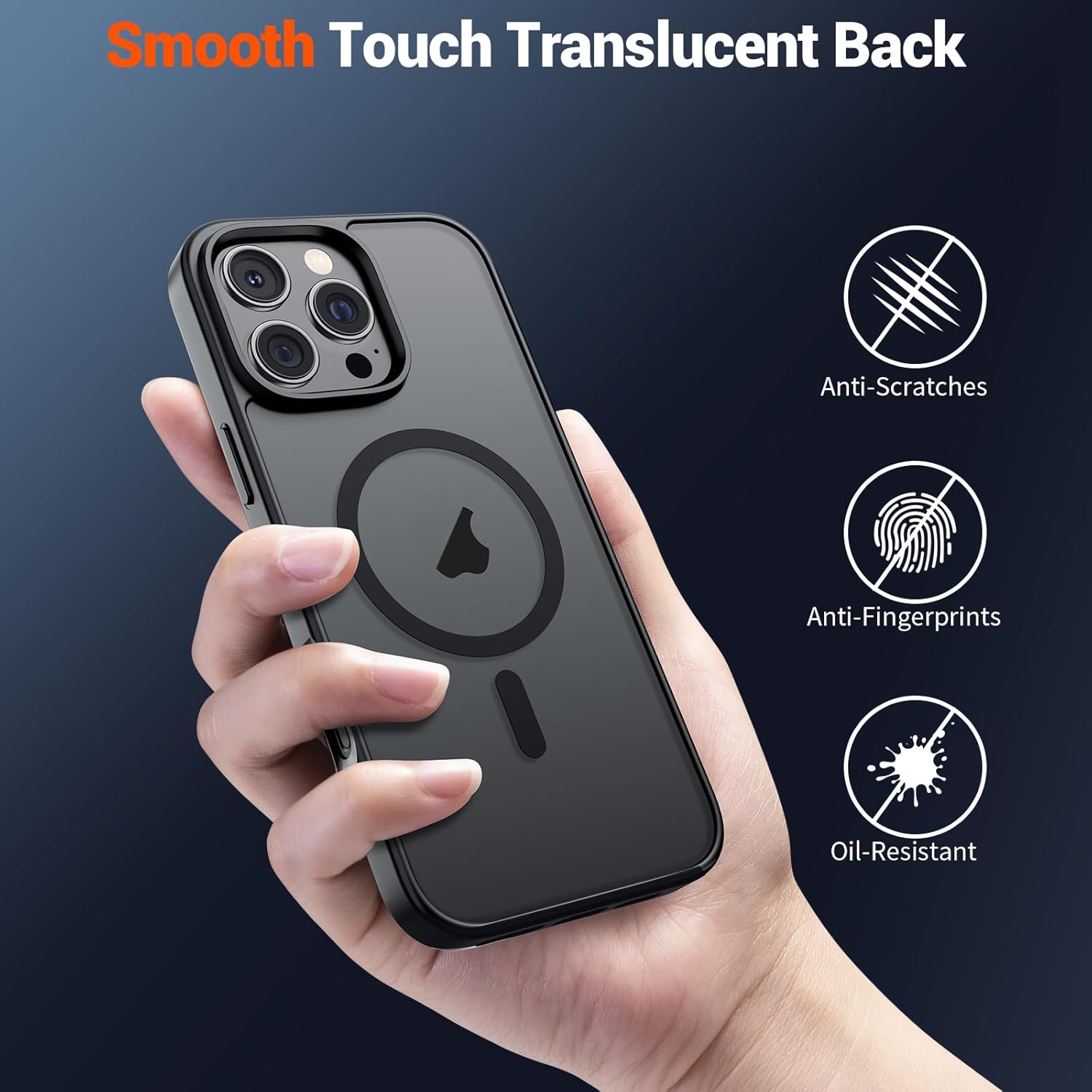 SUPFINE Magnetic for iPhone 16 Pro Max Case (Compatible with MagSafe) (Military Grade Drop Protection) Translucent Matte Shockproof Phone Cover, Black - Image 6