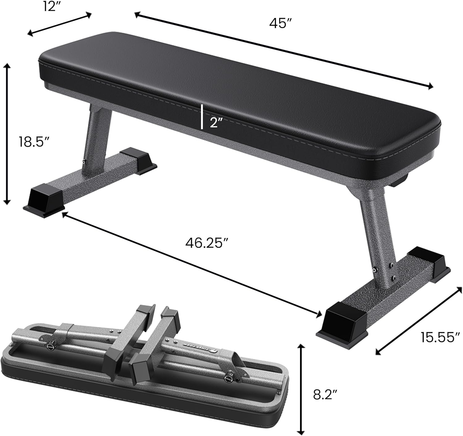 Finer Form Gym Quality Foldable Flat Bench for Multi-Purpose Weight Training and Ab Exercises - Free PDF Workout Chart Included - Image 6