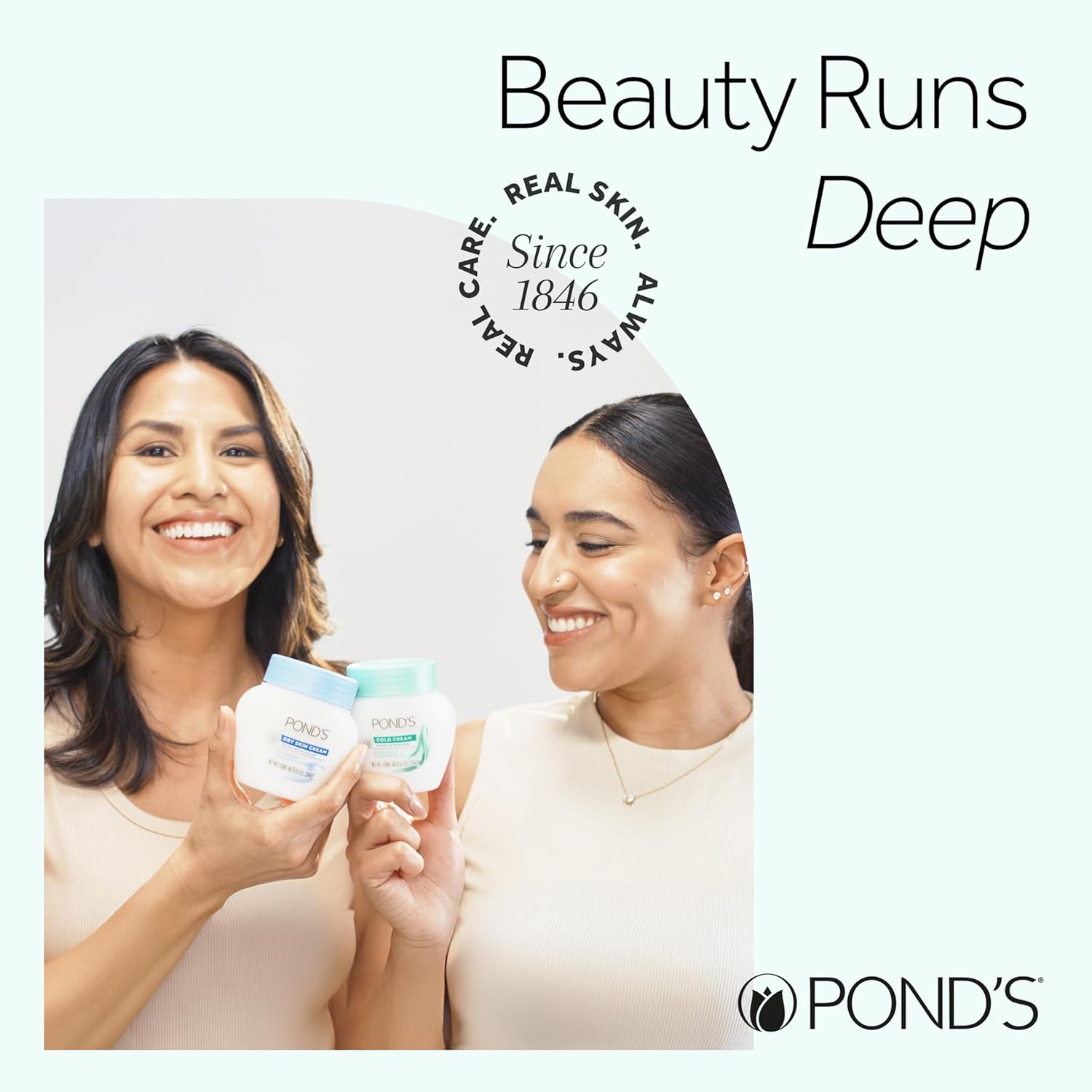 POND'S Cold Face Cream, Skin Care Facial Cleanser for All Skin Types, Deep Moisturizing Face Wash & Makeup Remover, 9.5 oz, 3 Pack - Image 5