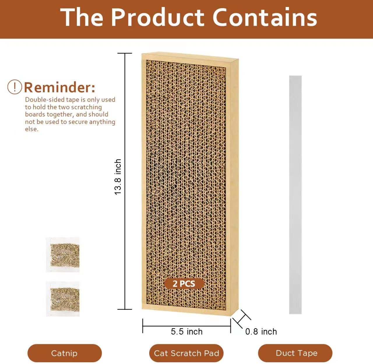 HappyFreeSX Splicing Cat Scratch Pad: Cat Scratchers for Indoor Cats and Kitten, 2 Pack Cat Scratching Pad, Cat Scratcher Cardboard, Scratching Pad, Premium Scratch from Cats, Double-Sided Design - Image 2