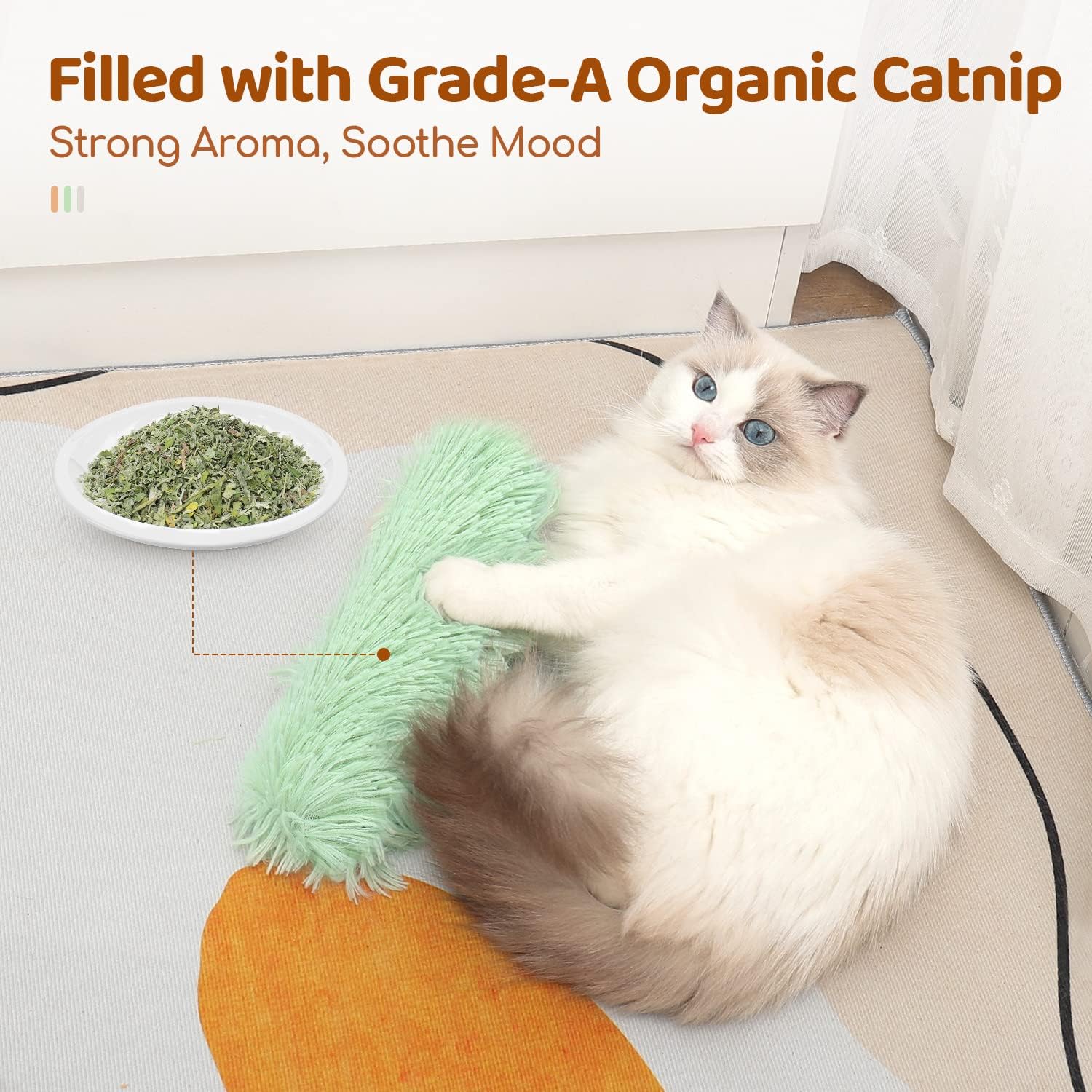 Potaroma Cat Toys Pillows, 3 Pack, Soft and Durable Crinkle Sound with Catnip Inside, Interactive Indoor Kitten Kicker, Promotes Kitty Exercise - Image 3