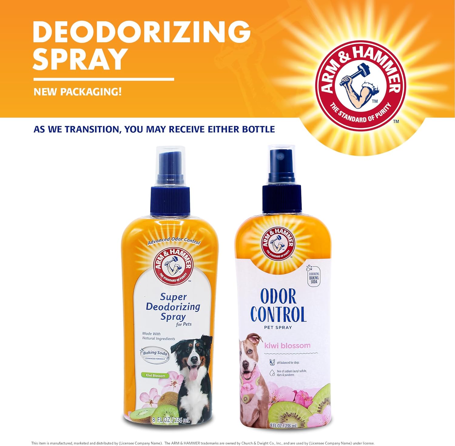 Arm & Hammer for Pets Super Deodorizing Dog Spray with Baking Soda for Odor Control Freshens Coat Between Baths pH Balanced Formula for Dogs Kiwi Blossom 8 FL OZ Single Dogs and Puppies Grooming - Image 2