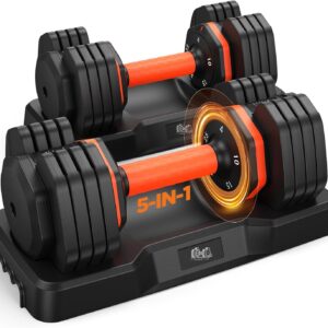 2026 FDB2 Updated Adjustable Dumbbell Set of 2, 110lbs/50lbs Weights Dumbbell Set with Storage Box, 25lbs/55lbs Adjustable Weights with Anti-slip Silicone Grip, Weight Set For Home Gym Suit both Men and Women