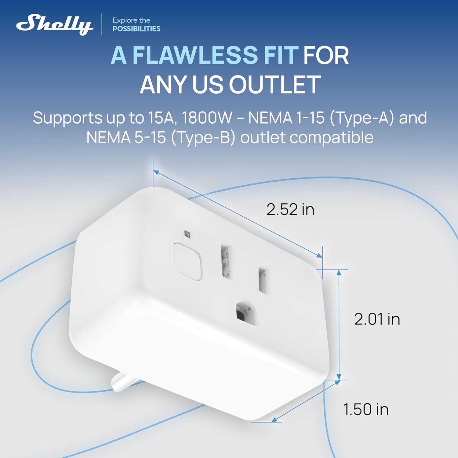Shelly Smart Plug UL, WiFi, Bluetooth, Zigbee, Matter Outlet with Power Metering, Works with HomeKit, Google Home, Alexa, Home Assistant, Smart Socket, Easy Setup, Remote Control, Plug US Gen4 White - Image 6