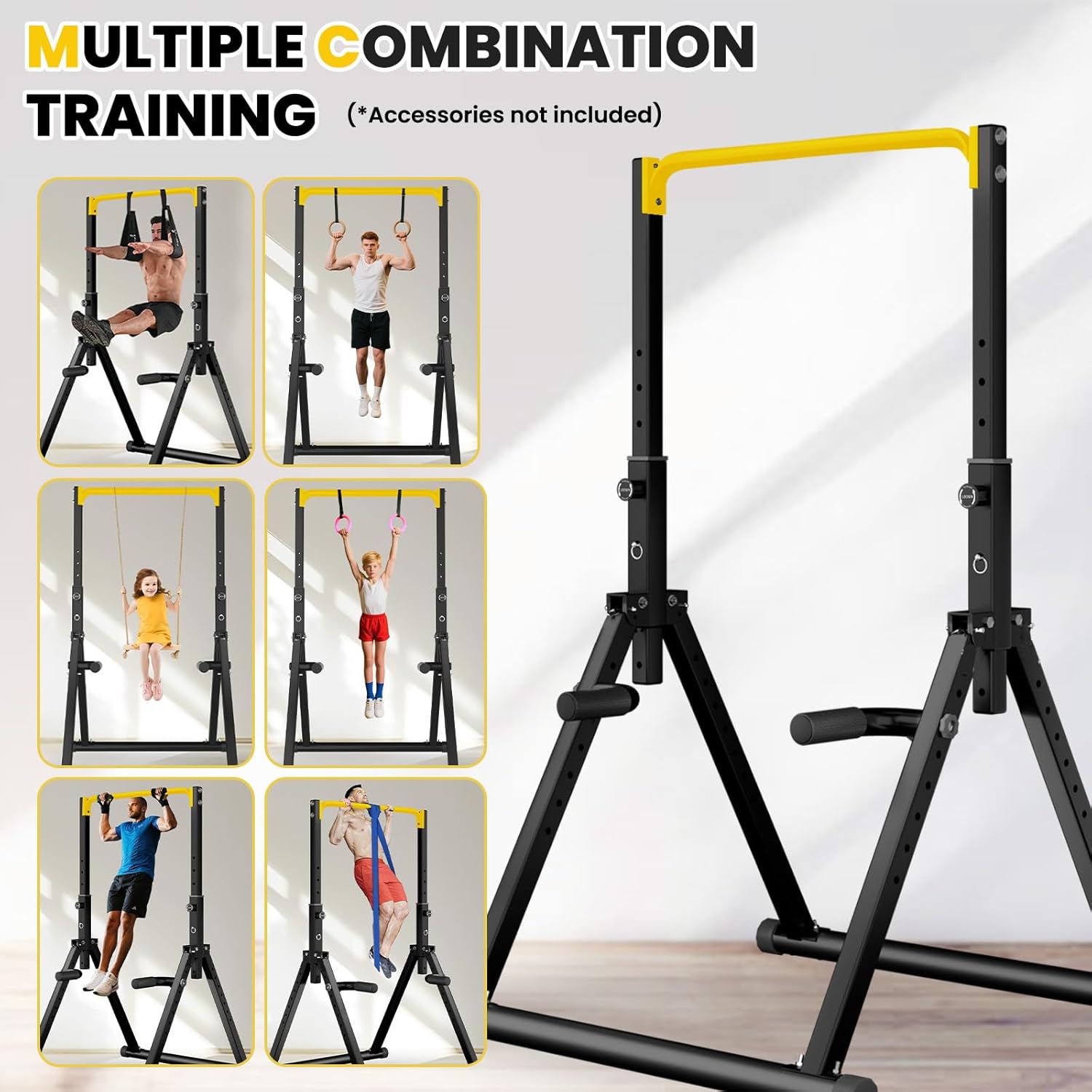 DOBESTS Power Tower Pull Up Bar Free Standing, Adjustable Foldable Pull Up Station, Home Gym Strength Training Equipment 700LBS - Image 6