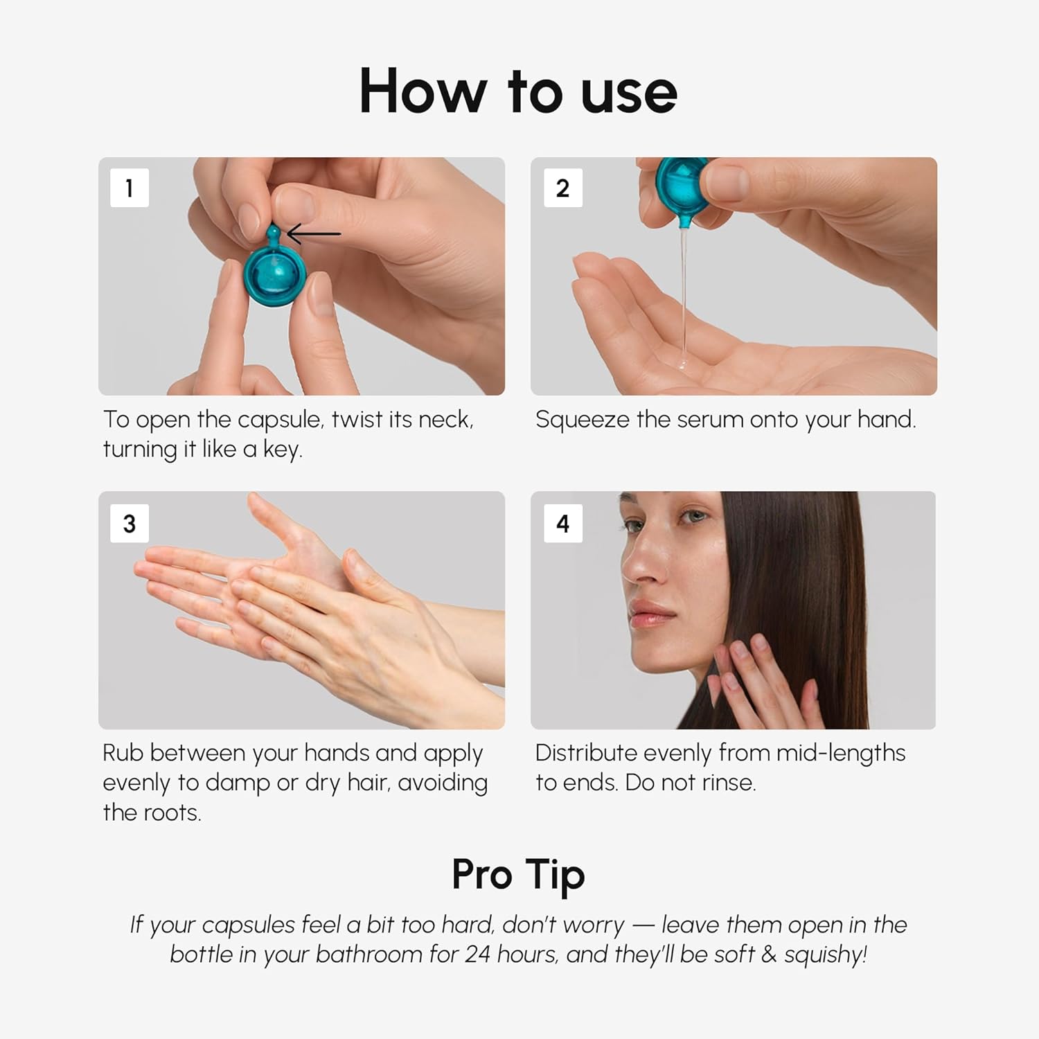 MAREE Hair Serum for Frizzy Dry Hair – Styling Capsules with Keratin, Argan Oil, Vitamins A E B5 – UV & Heat Protectant Frizz Control Serum for Women – Aceite Para el Cabello Treatment | for Frizzy - Image 3