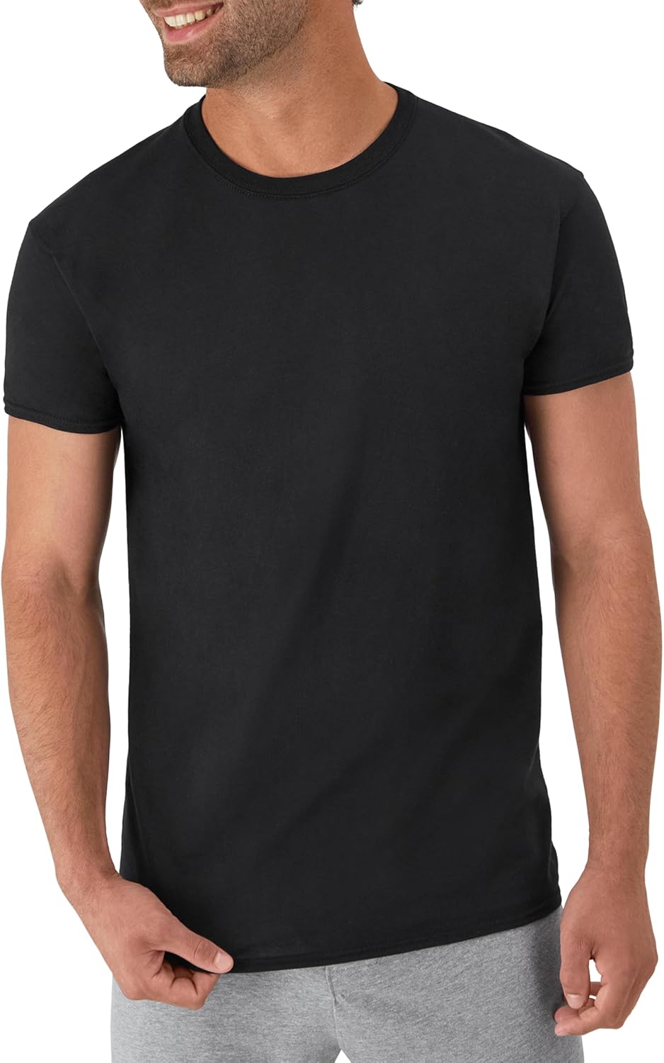 Hanes Men's Undershirt Packs, Stay-Tucked Soft Cotton Undershirts, Best Undershirts for Men, White/Black/Asstd Multipacks - Image 2